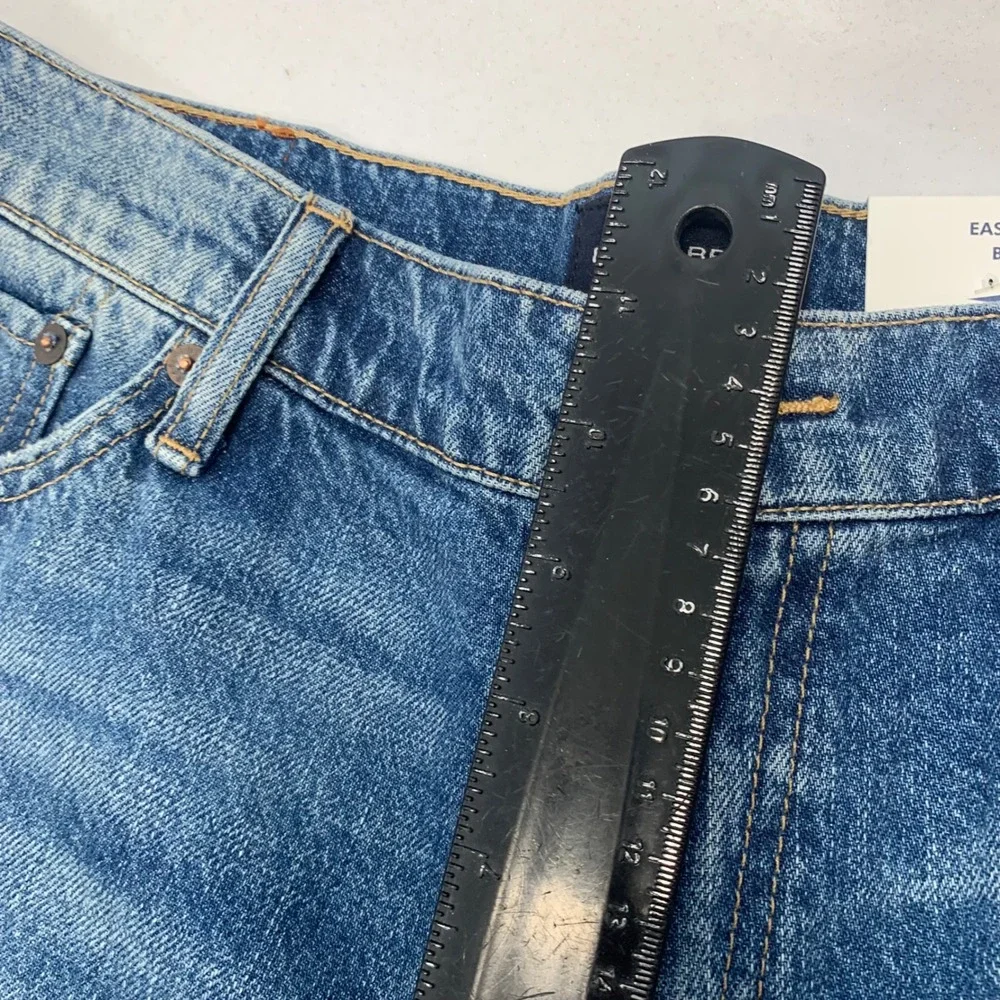 Lucky Brand Easy Rider Boot Distressed Rigid Blue Jeans Men  34x30 New Casual